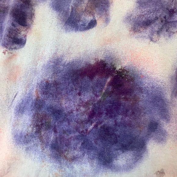 CLEMSON TIE DYE ART TO WEAR T TEE SHIRT TOP ORANGE PURPLE 🐾 PAW PRINTS L LARGE - Picture 9 of 14